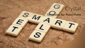  Presentation with goal setting - Amazing presentation design having set-smart-goals-crossword backdrop and a coral colored foreground