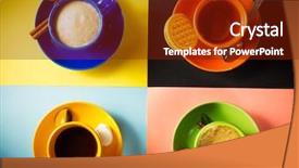  Presentation with cacao - Audience pleasing PPT layouts consisting of set square - cup of coffee tea backdrop and a tawny brown colored foreground