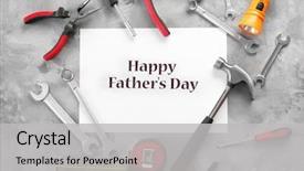  Presentation with set of construction tools tool - Presentation theme consisting of grunge background father's day background and a light gray colored foreground
