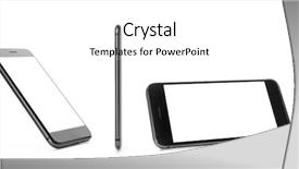  Presentation with white differene - Beautiful PPT theme featuring set touch screen smart phones - different views of smartphone backdrop and a white colored foreground