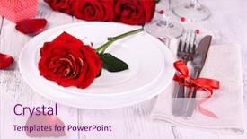  Presentation with table setting - Presentation theme having set up - beautiful romantic table setting background and a  colored foreground