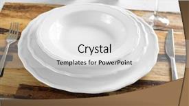  Presentation with table setting - Presentation design enhanced with set up - beautiful table setting with natural background and a light gray colored foreground