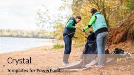  Presentation with man joined woman - Amazing presentation design having set up - man and woman camping setting backdrop and a lemonade colored foreground