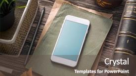  Presentation with smartphone - Theme having set up - template of white smartphone background and a tawny brown colored foreground