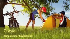  Presentation with catholic couple silhouette of young - Beautiful slide set featuring set up - young couple setting up backdrop and a gold colored foreground