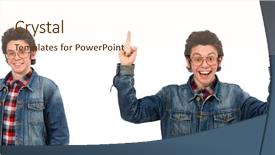  Presentation with student - Slide set consisting of set up university - young male student isolated background and a  colored foreground