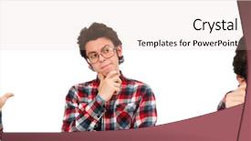  Presentation with student - Beautiful slide set featuring set up university - young male student isolated backdrop and a  colored foreground