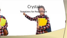  Presentation with young college student diagnosis of chlamydia - Presentation theme featuring set up university - young student isolated on white background and a white colored foreground