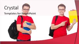  Presentation with young college student diagnosis of sti - PPT theme having set up university - young student with backpack isolated background and a lemonade colored foreground