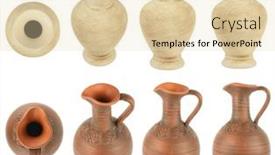  Presentation with background - Slide set enhanced with set-varied-earthenware-jugs-isolated background and a lemonade colored foreground