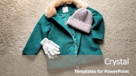  Presentation with fabric - Colorful PPT layouts enhanced with warm child's clothes backdrop and a gray colored foreground