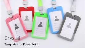  Presentation with blank - Theme featuring set-with-blank-badges background and a sky blue colored foreground