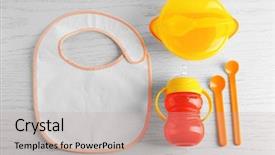  Presentation with bright - Colorful slide set enhanced with set with bright baby dishware backdrop and a mint green colored foreground
