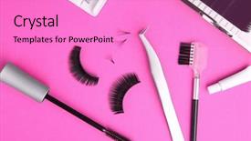  Presentation with eyelashes - PPT layouts consisting of set with false eyelashes background and a lilac colored foreground