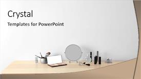  Presentation with cosmetic - PPT theme featuring set with mirror on dressing background and a white colored foreground