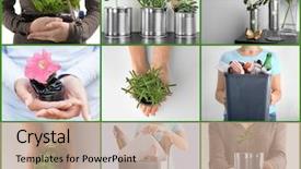  Presentation with reusable - Presentation enhanced with set with people and reusable background and a coral colored foreground