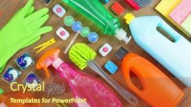  Presentation with set of construction tools tool - Theme enhanced with set with tools and products background and a  colored foreground