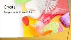  Presentation with tools - Slides featuring set with tools and products background and a  colored foreground