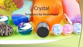  Presentation with tools - Presentation theme enhanced with set with tools and products background and a gold colored foreground