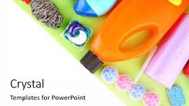  Presentation with tools - Colorful slides enhanced with set with tools and products backdrop and a white colored foreground