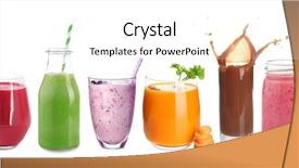  Presentation with protein - Presentation theme consisting of set yogurt - different protein shakes in glassware background and a white colored foreground