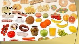  Presentation with food white layout - Colorful slide set enhanced with set yogurt - food collection isolated on white backdrop and a lemonade colored foreground