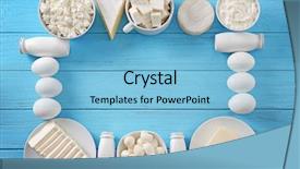  Presentation with dairy products - Cool new theme with set yogurt - fresh dairy products and eggs backdrop and a light blue colored foreground