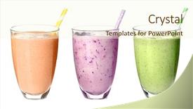  Presentation with protein - Colorful presentation design enhanced with set yogurt - glasses with different protein shakes backdrop and a cream colored foreground
