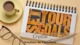  Presentation with set goals - Colorful slide set enhanced with set-your-goals-vintage-letterpress backdrop and a coral colored foreground
