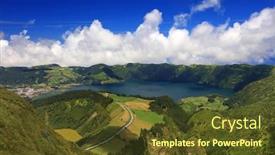 Presentation with europe - PPT layouts consisting of sete-cidades-landscape-sao-miguel background and a tawny brown colored foreground