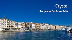  Presentation with france - Slides with sete-languedoc-roussillon-france background and a dark gray colored foreground