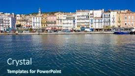  Presentation with france - Presentation theme with sete-languedoc-roussillon-france background and a ocean colored foreground