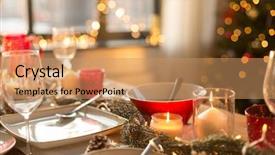  Presentation with red christmas holiday illustration - Cool new slides with setting - christmas holidays and eating concept backdrop and a coral colored foreground