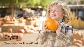  Presentation with ranch - Beautiful presentation theme featuring farming vegetable - adorable little boy sitting backdrop and a coral colored foreground