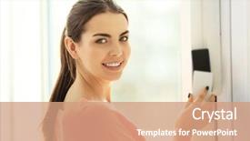  Presentation with control panel - Slide set consisting of setting control panel on security background and a coral colored foreground