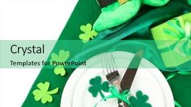  Presentation with st patricks day - Presentation theme having setting for st patricks day background and a teal colored foreground