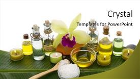  Presentation with banana - Audience pleasing PPT theme consisting of setting health spa and banana backdrop and a  colored foreground