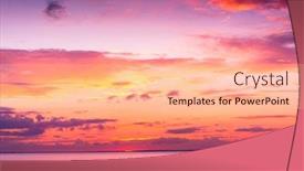  Presentation with illumination - Amazing PPT theme having setting into the sea bright illumination backdrop and a lemonade colored foreground