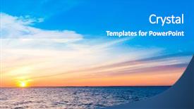  Presentation with lakes backdrop - Slide deck enhanced with setting into the sea fiery background and a gray colored foreground