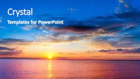 Presentation with sea sun - Colorful PPT theme enhanced with setting into the sea idyllic backdrop and a cobalt blue colored foreground