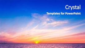  Presentation with sunset water seagull - Slides having setting into the sea sunset background and a cobalt blue colored foreground