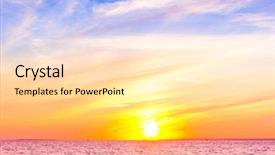  Presentation with sunset water seagull - Cool new PPT theme with setting into the sea sunset backdrop and a  colored foreground