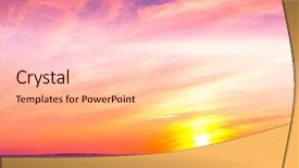  Presentation with sea water - Theme having setting into the sea sunset background and a lemonade colored foreground