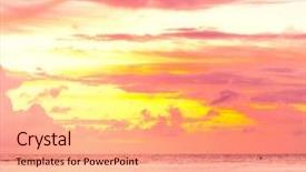  Presentation with sunset water seagull - Beautiful PPT layouts featuring setting into the sea sunset backdrop and a  colored foreground