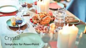  Presentation with table setting - Colorful presentation theme enhanced with setting-of-christmas-table backdrop and a mint green colored foreground