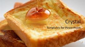  Presentation with target setting - PPT theme enhanced with setting of delicious french toast background and a gold colored foreground