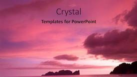  Presentation with fiery - Theme featuring setting sun fiery backdrop background and a coral colored foreground