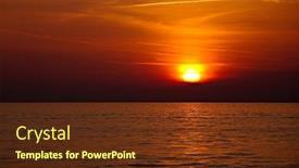  Presentation with sea sun - Beautiful PPT layouts featuring setting sun in cloudy sky at the sea backdrop and a tawny brown colored foreground