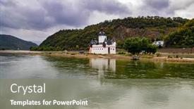  Presentation with water sun - Presentation theme enhanced with setting-sun-is-reflected background and a gray colored foreground