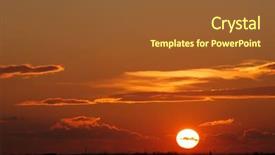  Presentation with sun breaking through clouds - Audience pleasing slide set consisting of setting sun over the land with some clouds backdrop and a tawny brown colored foreground